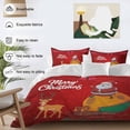 thumbnail image 3 of Merry Christmas Bedding Duvet Cover Set Twin Size 4 Pieces Red Santa Claus Reindeer Gift Car Bow Snow Bedding Set with Zipper Closure, 1 Comforter Cover 68x86 Inches 1 Flat Sheet & 2 Pillow Cases, 3 of 7
