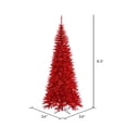 thumbnail image 3 of Vickerman Arbre de Noël Artificiel Rouge Sapin Mince 6.5 Pieds avec 400 Lumières LED Rouges, 3 of 3