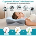 thumbnail image 4 of Cervical Neck Pillow for Pain Relief - Ergonomic Side Sleeper Pillow for Neck Support, Cooling Memory Foam Pillows for Sleeping, Contour Pillow Orthopedic Bed Pillow for Back Stomach Sleepers, 4 of 7