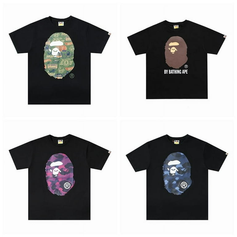 BAPE T Shirt Men s Shark Cotton Tees Round Neck Hip Hop Short Sleeve T Shirt