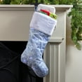 thumbnail image 2 of Northlight 19" LED Lighted Blue Iridescent Glittered Snowflake Christmas Stocking, 2 of 3