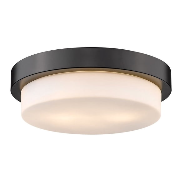 2 Light Large Flush Mount in Variety Of Style 4.25 inches High By 13 inches Wide-Matte Black Finish Bailey Street Home 170-Bel-4161357