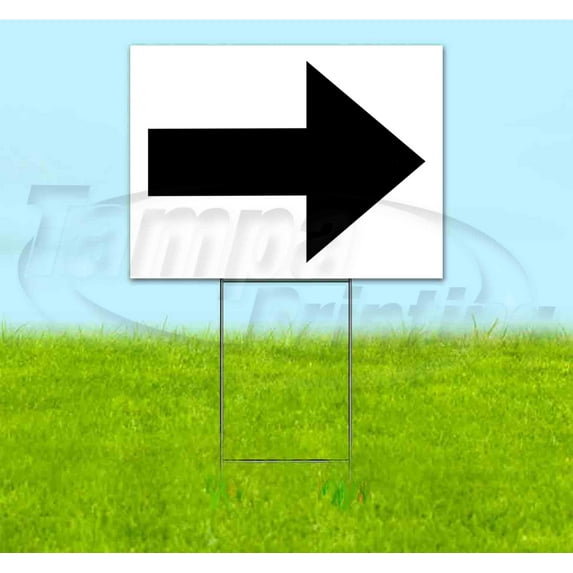 Arrow Right (18"" X 24"") Yard Sign, Includes Metal Step Stake