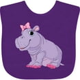 thumbnail image 3 of Inktastic Cute Purple Hippo Girls Baby Bib, 3 of 4