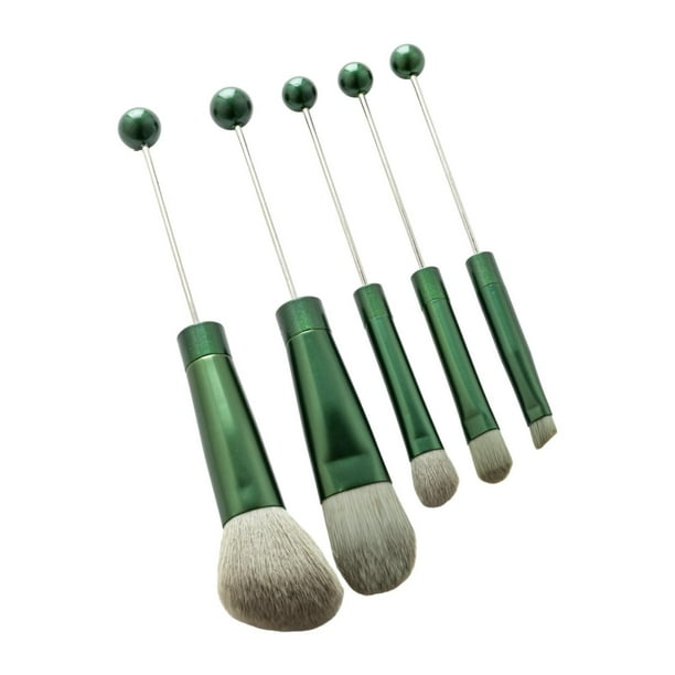 Juego de 5 brochas para maquillaje de ojos, brochas para maquillaje, brochas para rubor, brochas para difuminar polvos faciales. Verde