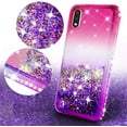 thumbnail image 3 of For Samsung Galaxy A01 Case w/ TPU Screen Protector Liquid Quicksand Glitter Cute Bling Girls Women [Shock Proof] for For Samsung Galaxy A01 - Pink/Purple, 3 of 5