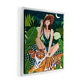thumbnail image 2 of Society6 83 Oranges Living In The Jungle White Framed Art Canvas Wall Art, 8" x 10", Femme, Portrait, Paintings, Tropical, 2 of 3