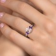 thumbnail image 4 of Gem Stone King 925 Sterling Silver Peach Nano Morganite and Purple Amethyst Engagement Ring for Women | 2.50 Cttw | Oval 9X7MM | Gemstone October Birthstone | Size 5, 4 of 6