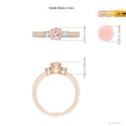 thumbnail image 5 of ANGARA Natural Classic Three Stone Morganite and Diamond Ring in 14K Rose Gold for Women | Birthday, Anniversary, Jewelry Gift for Women | Natural Morganite Ring, 5 of 12