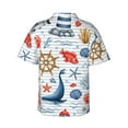 thumbnail image 3 of Disketp Hawaiian Shirts For Men,Watercolor Nautical Print Mens Casual Short Sleeve Button Down Shirts Beach Shirt, 3 of 8