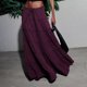 thumbnail image 1 of Falda Larga Bohemia Falda larga de línea A para mujer Falda plisada de capa informal Vestidos largos de vacaciones elegantes Cgtredaw Púrpura M para Mujer, 1 of 6