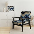 thumbnail image 2 of Designart « Flowing Vibrant Blue and Gold Art IV » Fauteuil d'Appoint Moderne Bleu Rembourré - Fauteuil Moderne pour Salon, 2 of 7