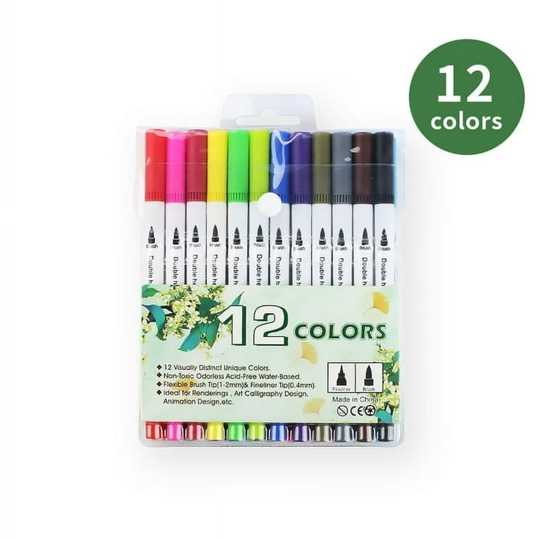 12 Double Sided Textile Markers