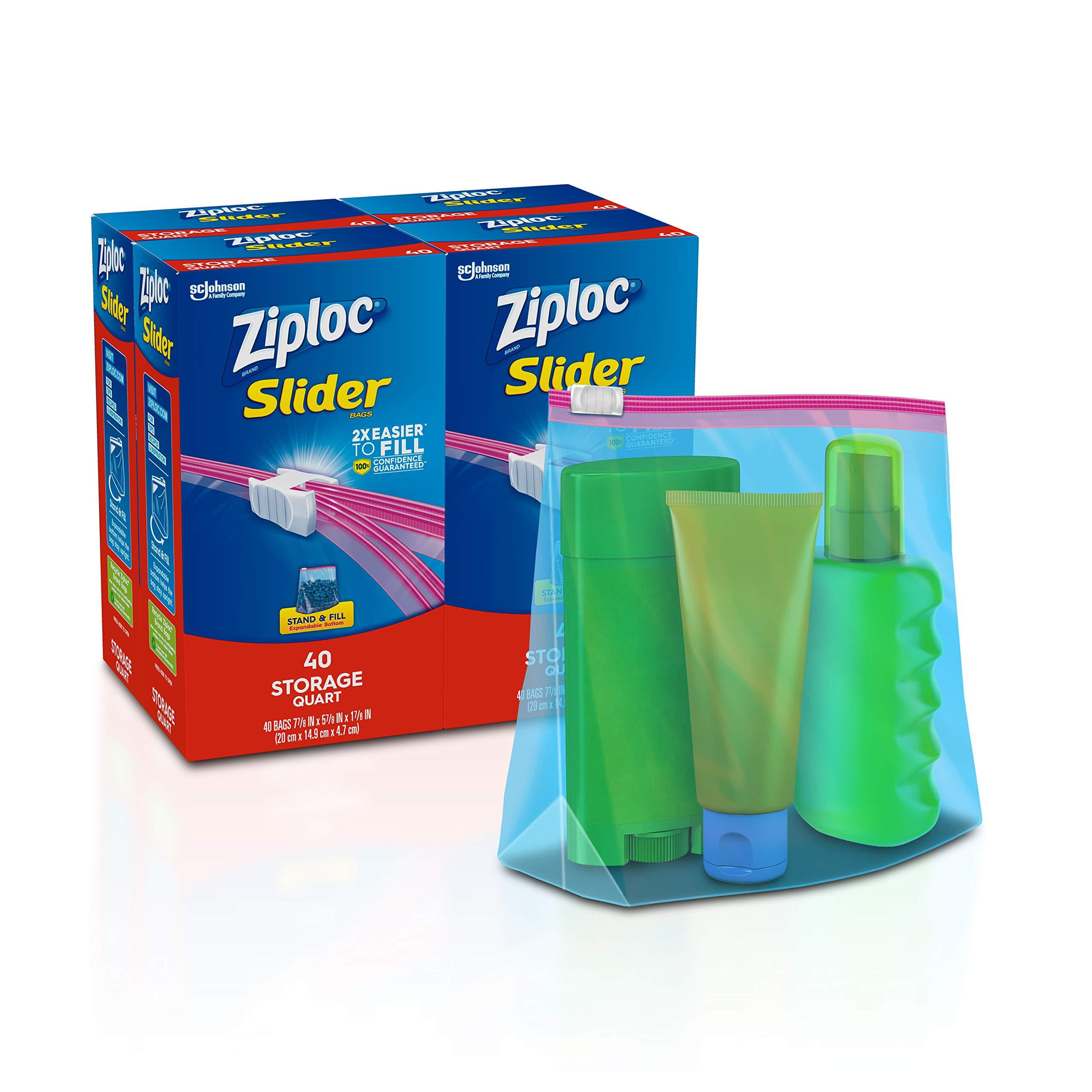 Ziploc Slider Storage Bags with New Power Shield Technology, For Food