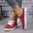 thumbnail image 6 of BOERTEU Women Frayed Edge Canvas Mule Sneakers, Lace Up Slip On Backless Casual Flat Shoes, Lightweight Non-Slip Walking Loafers for Daily Wear, 6 of 10