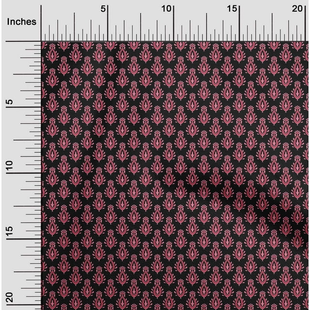 oneOone Georgette Viscose Fabric Floral Block Print Sewing Fabric BTY 42 Inch Wide