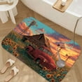 thumbnail image 3 of 1pc Old Red Truck in Sunflower Absorbent Non-Slip Bathroom Thickened Flannel Rug Decor,Soft,Quick Drying,Suitable For Indoor/outdoor Use,Bathrooms,Bedrooms,Kitchens,Terrace,Laundry Rooms,16"x24", 3 of 9
