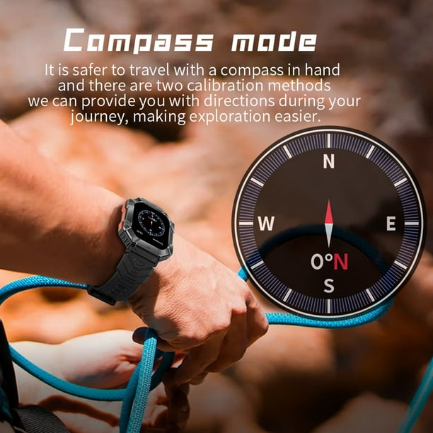 Peggybuy KR80 Fitness Tracker Smartwatch Compass Waterproof 107 Sport Modes Sleep Monitor