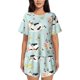 thumbnail image 1 of Balery Cute Cows Conjunto de Pijama para Mujer con Estampado, Dos Piezas de Manga Corta y Shorts, Ropa de Dormir Suave con Cuello Redondo y Bolsillos-3X-Large, 1 of 6