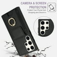 thumbnail image 4 of Wallet Case Compatible for Samsung Galaxy S23 Ultra, with 360° Rotation Ring Stand PU Leather Case Cover with Side Stretchy Fabric Card Holder for Women and Men for Samsung Galaxy S23 Ultra, Black, 4 of 8