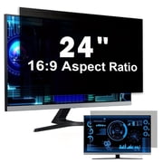 Jous 24 inch Computer Privacy Screen for 16:9 Aspect Ratio Widescreen Monitor, Eye Protection Anti Glare Blue Light Filter, Removable Anti-Scratch Protector Film