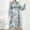 Blue, variant on Gift TIMIFIS Silk Robes for Women Plus Size Bride Bridesmaid Party Satin Bathrobe V Neck Sleepwear Loungewear Dressing Gowns with 3/4 Sleeve - Spring/Summer
