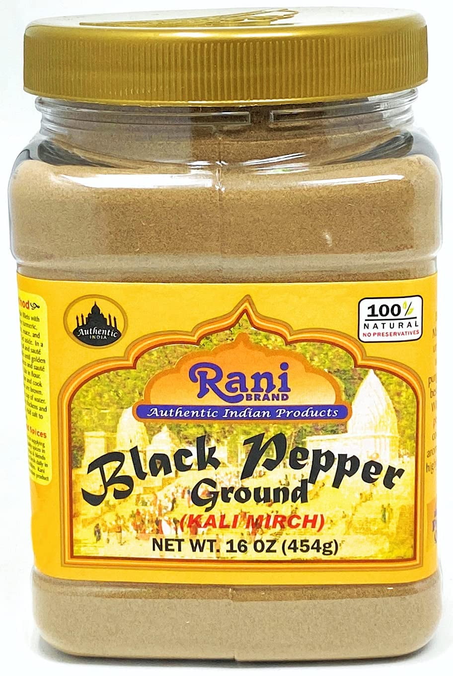Rani Black Pepper Fine Powder 80 Mesh, Premium Indian 16oz (454g
