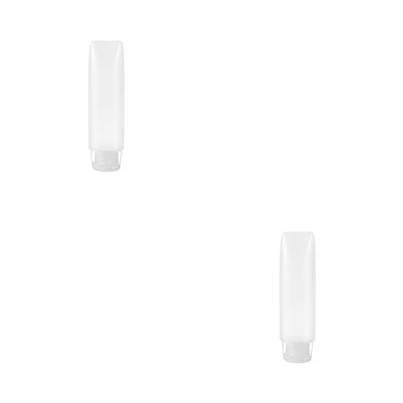 Inteprter Botella de viaje para apretar, Gel de ducha, contenedor de de dientes, bolsillo recargable a prueba de fugas, accesorios de tubo 30ML Claro 2piezas