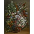 thumbnail image 2 of Courbet, Gustave 15x18 Gold Ornate Wood Framed with Double Matting Museum Art Print Titled - Bouquet of Flowers in a Vase, 2 of 4