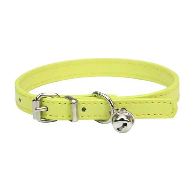 Candy Color Minimalist Pet Collar Adjustable Leather Neckband for Dogs and Cats with Secure Buckle Design