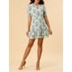 thumbnail image 5 of INSPIRE CHIC Vestido Casual con Volantes de Flores y Cuello en V para Mujer M Azul Claro, 5 of 7