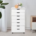 thumbnail image 5 of Office File Cabinets Wooden File Cabinets for Home Office Lateral File Cabinet Wood File Cabinet Mobile File Cabinet Mobile Storage Cabinet Filing Storage Drawer White/5 Drawer, 5 of 7
