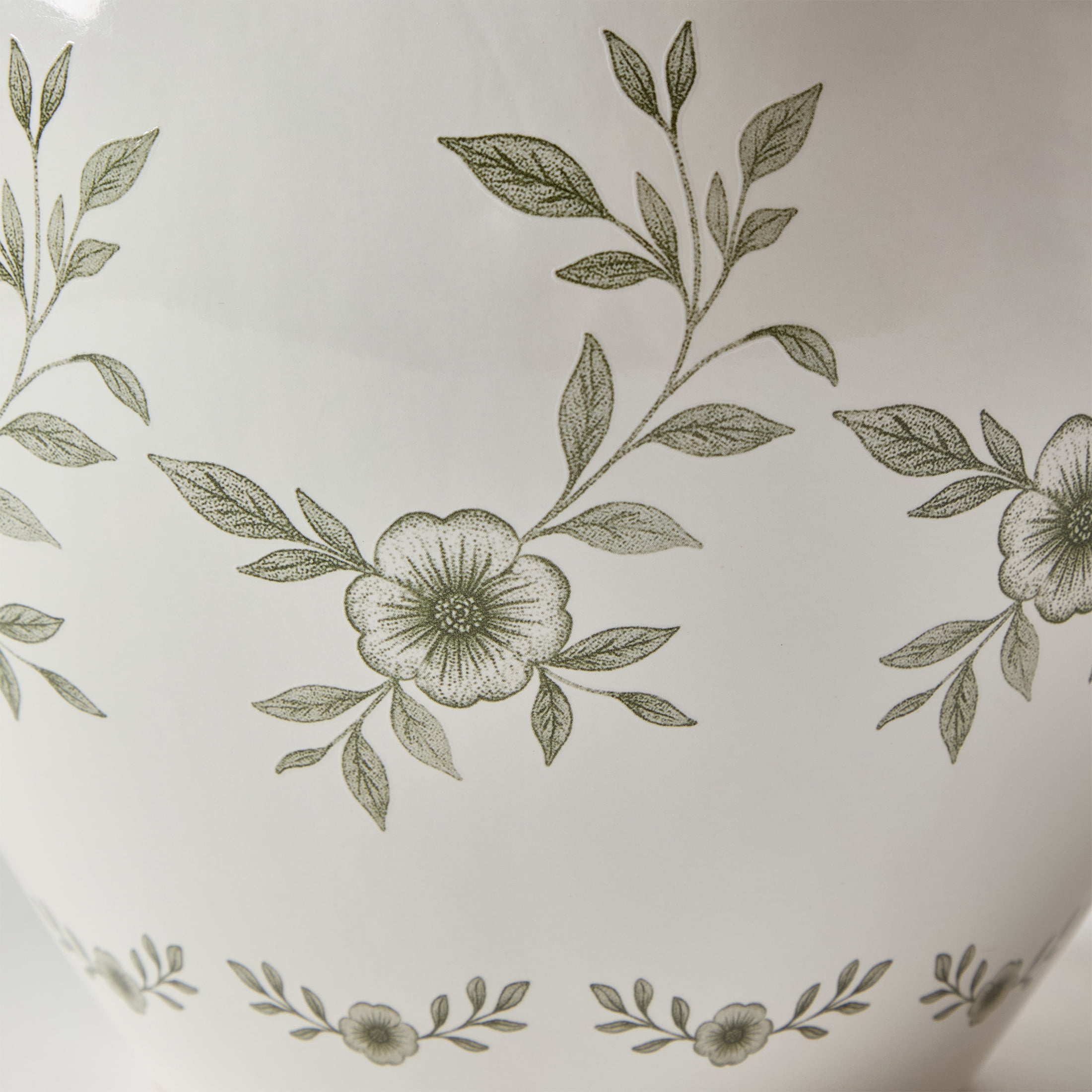 My Texas House 8" Green Double Handle Ceramic Floral Vase