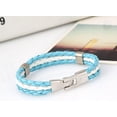 thumbnail image 4 of Handwoven Flag Leather Bracelet Multicolor National Flag PU Leather Bracelet Wrap Bangle with Alloy Clasp for Women Men Wristband Jewelry, 4 of 10
