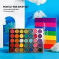 thumbnail image 6 of Rainbow Eyeshadow Palette Colorful Highly Pigmented 35 Colors, Long Lasting Matte Shimmer Glitter Eye Shadow Pallet,Pink Red Orange Yellow Green Blue Purple Bright Makeup Palette for Christmas, 6 of 7