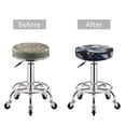 thumbnail image 3 of Kdxio Blue Golden Dream Lotus Print Stool Covers Round,Stretch Round Bar Stool Covers Washable Bar Stool Cushion Slipcover for 12-15 Inch Chair, 3 of 5