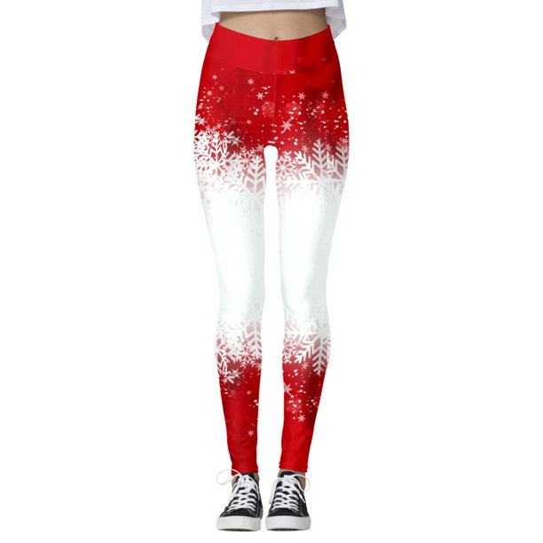 Gibobby Pantalones deportivos mujer Impresión digital 3D Navidad Leggings Pantalones para yoga Correr Gimnasio Pantalones de yoga Medias Compresión Yoga Correr Fitness(Beige,XG)