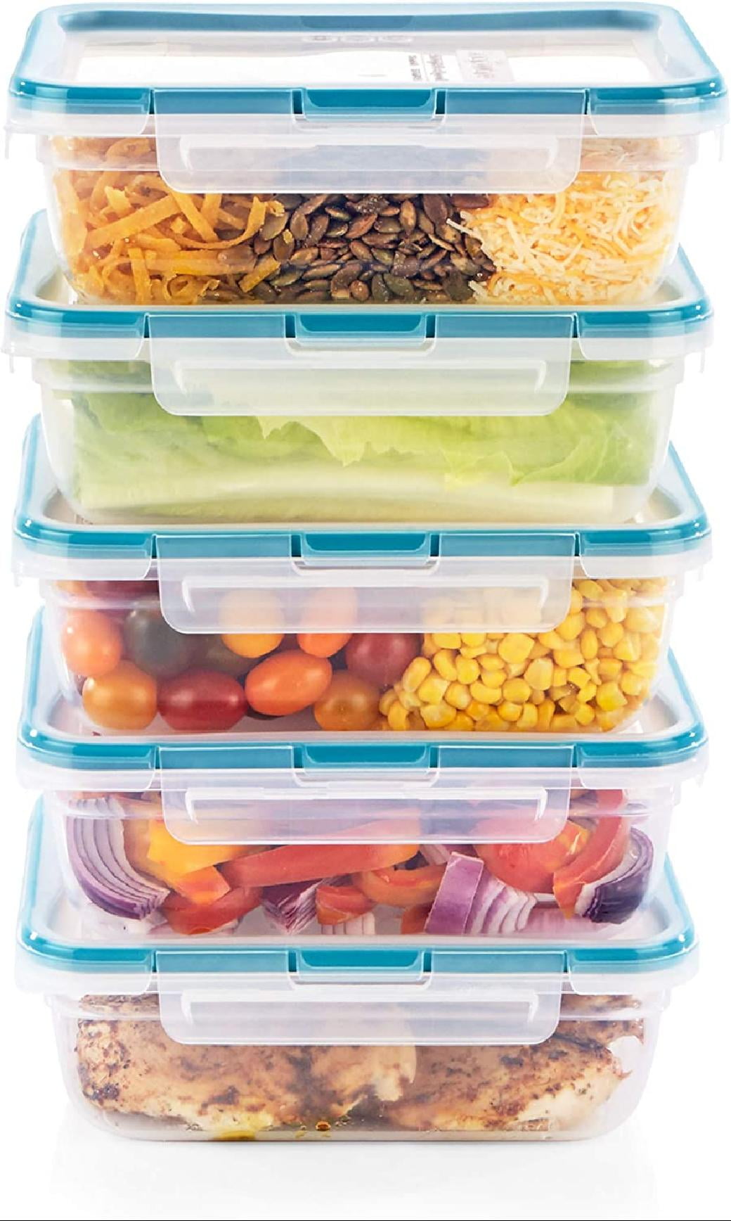 10-Pc Plastic Food Storage Containers Set With Lids, 3-Cup Rectangle Meal  Prep Container, Non-Toxic, BPA-Free Lids With 4 Locking Tabs, Microwave