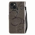 thumbnail image 2 of Dteck for Apple iPhone 15 Plus with Card Holder, Shockproof Magnetic Wallet Card Pocket PU Leather Kickstand Women Men Embossed Butterfly Wrist Strap Flip Folio Case, gray, 2 of 6