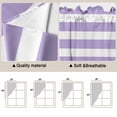 thumbnail image 2 of Anchor Purple Kitchen Window Curtains, Swag Curtains Valance for Bedroom Living Room Bathroom, Modern Navy Blue White Striped Nautical Rod Pocket Window Curtain Block Drapes 2 Panels 36"x45", 2 of 8
