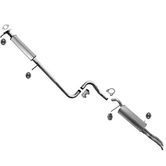 11-13 for Ford for Fiesta 4Dr for Sedan Dual Outlet Muffler & Retor Kit - 100% for Fit - No Drilling Required - Easy Install - USA Made