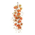 thumbnail image 1 of Corona de anillos de velas,Corona de anillos de velas de otoño con hojas de arce otoñales,Corona de velas con forma de calabaza artificial y hojas de arce,Decoración de mesa 60 centímetros, 1 of 8