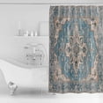 thumbnail image 2 of Blue Boho Shower Curtain, 60" x 72", Oriental Medallion Retro Distressed Bohemian Waterproof Bathroom Curtain Washable Shower Curtain Set with 12 Hooks, 2 of 6