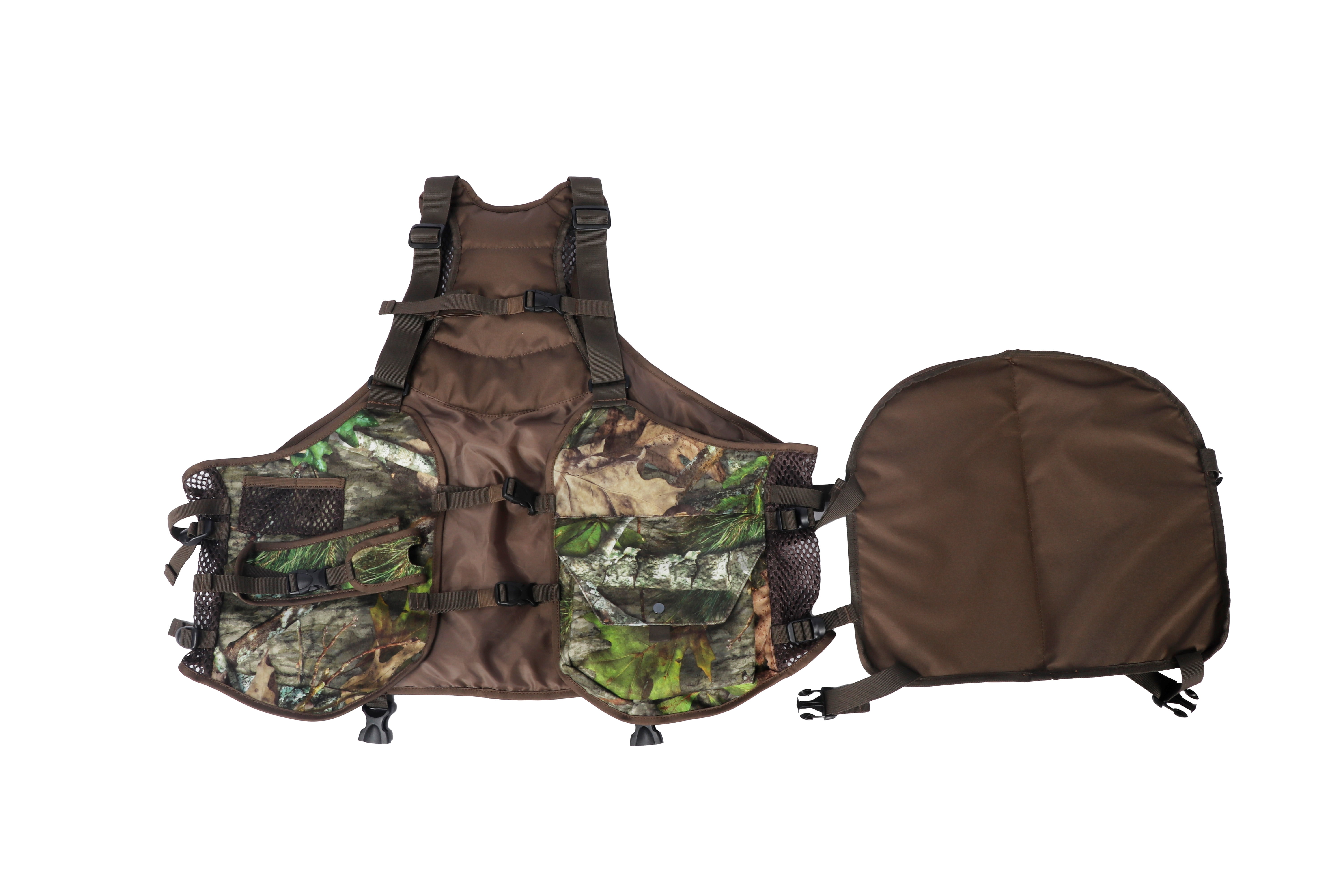 Mossy Oak Turkey Hunting Waterproof Vest with Cushion Straps, Mossy Oak Obsession Camouflage, One Size, Unisex
