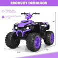 thumbnail image 3 of Pemberly Row 12V Kids 4 Wheeler ATV Quad Ride On Car w/ LED Lights Music USB, 3 of 9