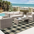 thumbnail image 3 of Twister.CK Waterproof Outdoor Rug for Patio 8' x 10', Reversible Plastic Straw Camping Rug Carpet, RV Mat, for Deck, Backyard, Balcony, Porch, Beach, Black & Coffee, 3 of 9