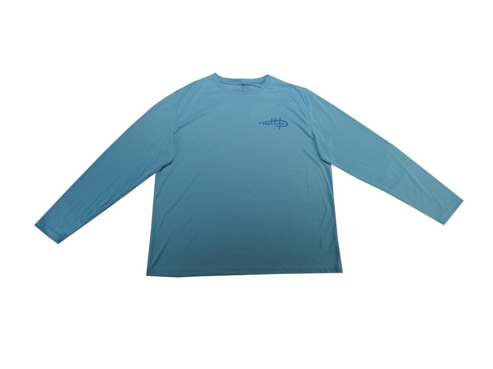 REEL LIFE Sky Blue Sun Ray Defender UPF 50 Shirt NWT Mens Sz Large L 