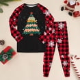 thumbnail image 2 of Cathalem Christmas Pajamas Matching Sets, Xmas Pjs Sets Graphic Print Plaid Sleepwear Outfits Red 6-7 Years, 2 of 6