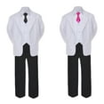 thumbnail image 2 of 5-7pc Formal Black White Suit Set Hot Pink Bow Long Tie Vest Boy Baby Sm-20 Teen, 2 of 3