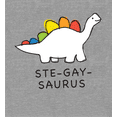 thumbnail image 2 of Pride Ste-Gay-Saurus Long Sleeve Adult Hooded Sweatshirt-Medium-Heather Gray, 2 of 3